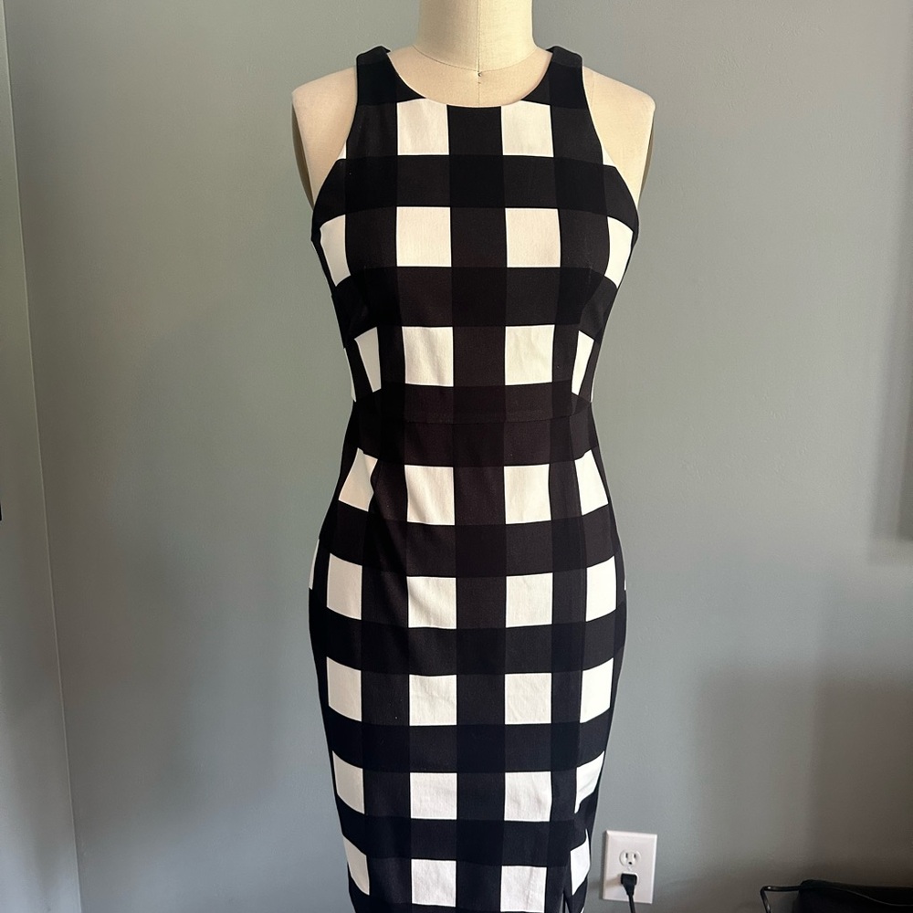 Banana Republic Black and White Checkered Dress